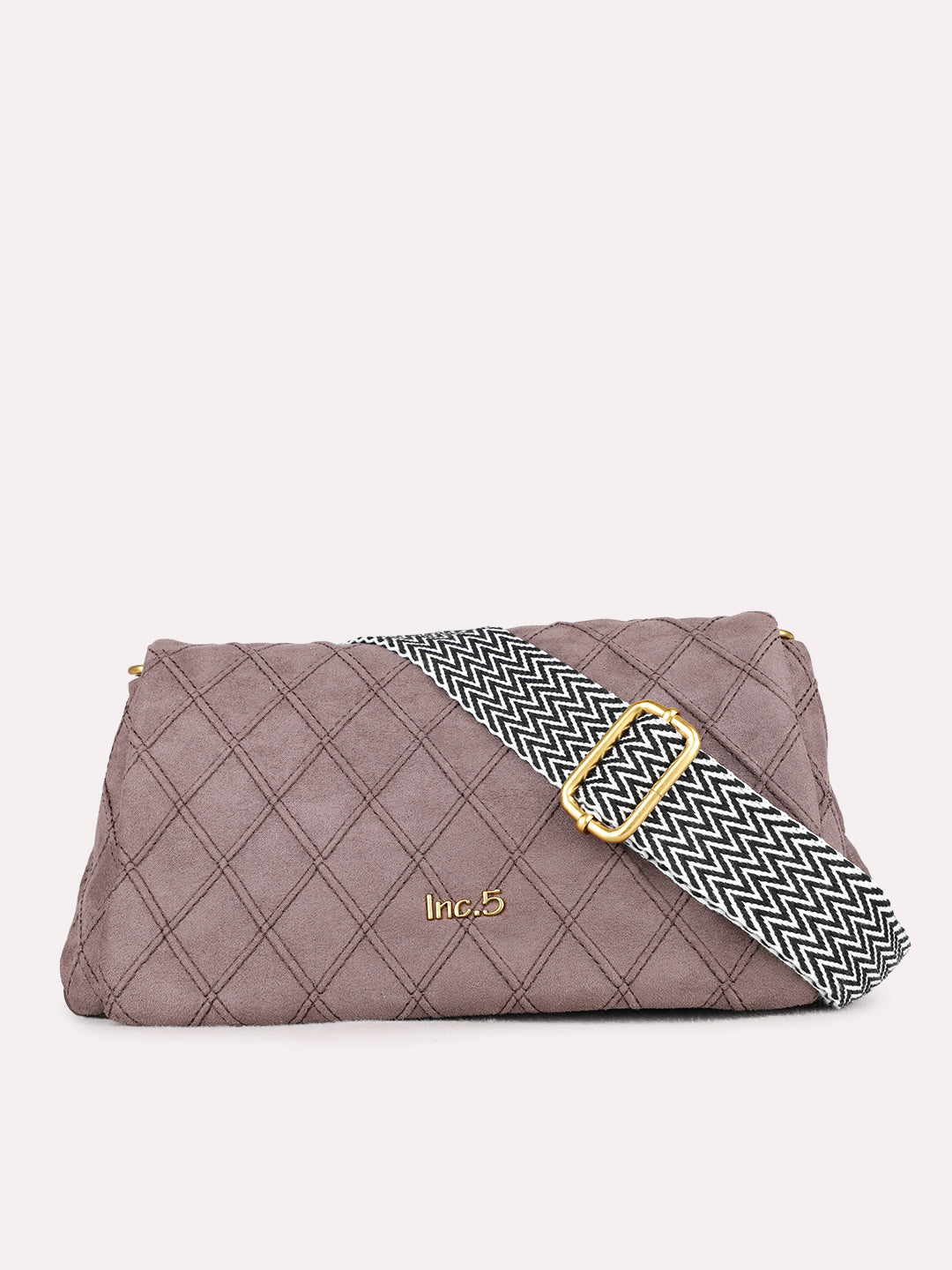 Minimalist Womens Taupe Shoulder Bag With Magnet Button Lock For Party